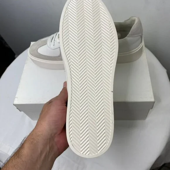 MNML Mens Gat Sneaker White Italian Leather Nubuck Size 12 - Picture 7 of 12